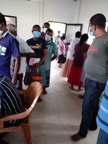 A health clinic at Homagama Rilawala Community Hall