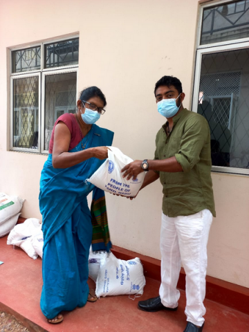 A donation of rice for elderly and disabled homes in Homagama